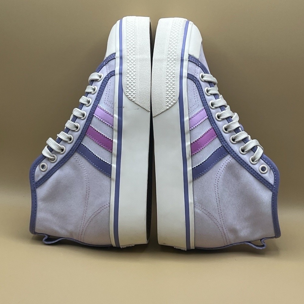 Adidas Nizza Platform Mid Originals Lilac Pink Retro Shoes - Women's Size 8.5 - Picture 5 of 8